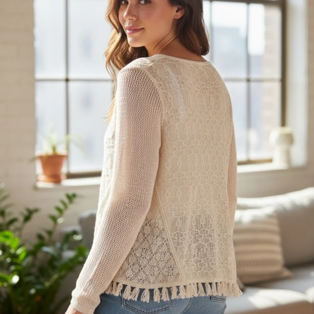 Chico's lightweight sweater-100% cotton - Picture 6 of 9